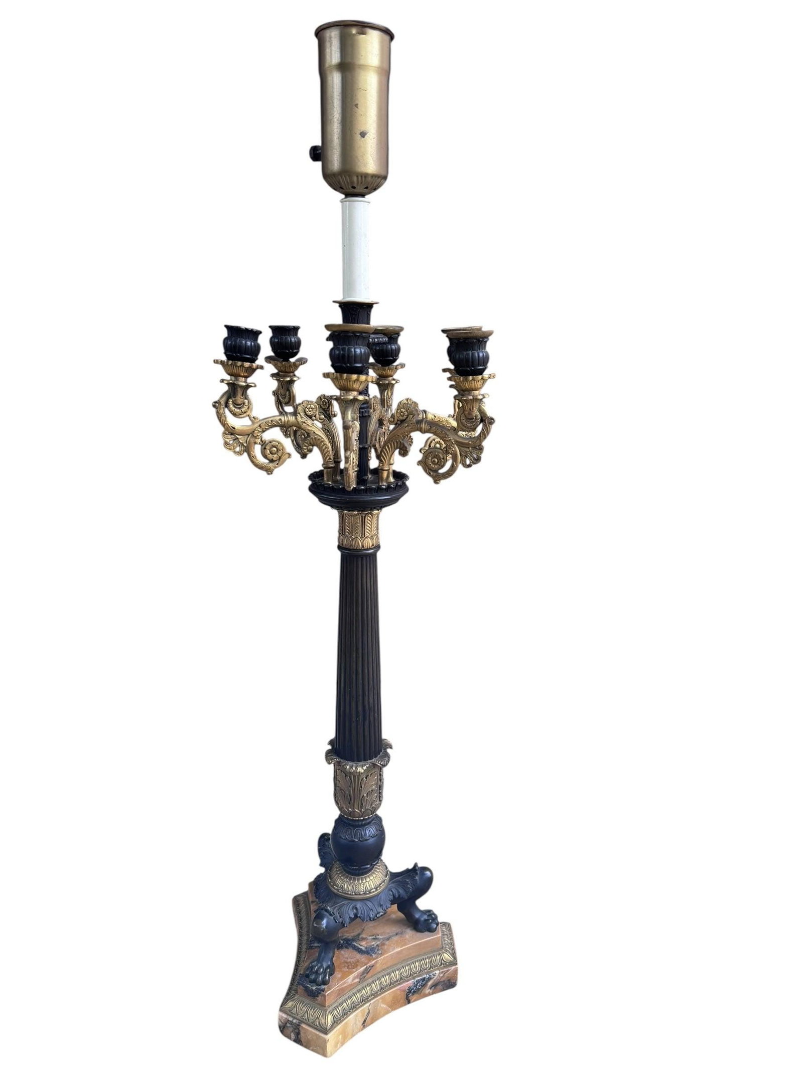 Antique 19th Century French Empire Candelabra Lamp - 8