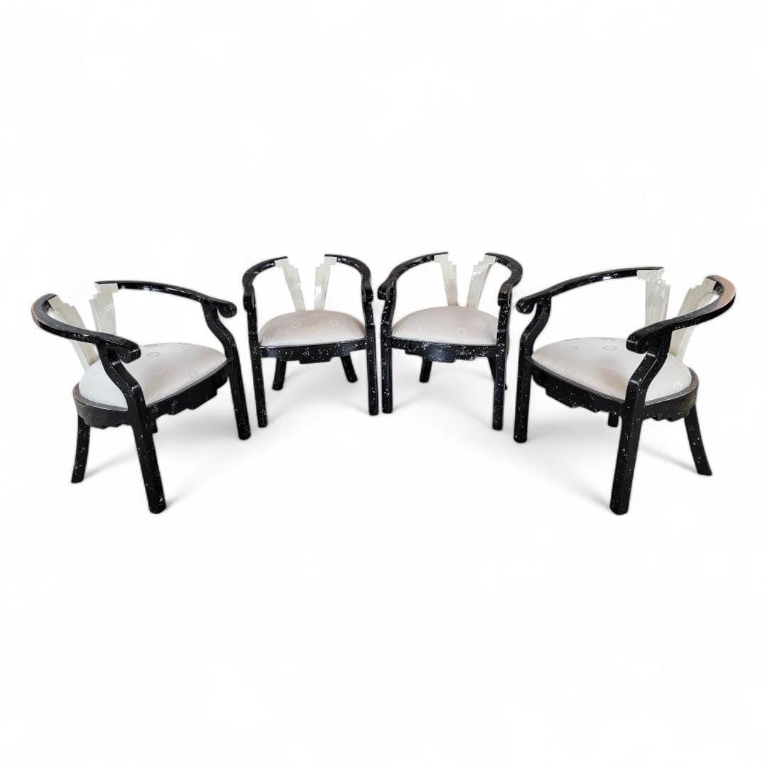 Postmodern Sculptural Tessellated Stone Dining Chairs - 6 - 2