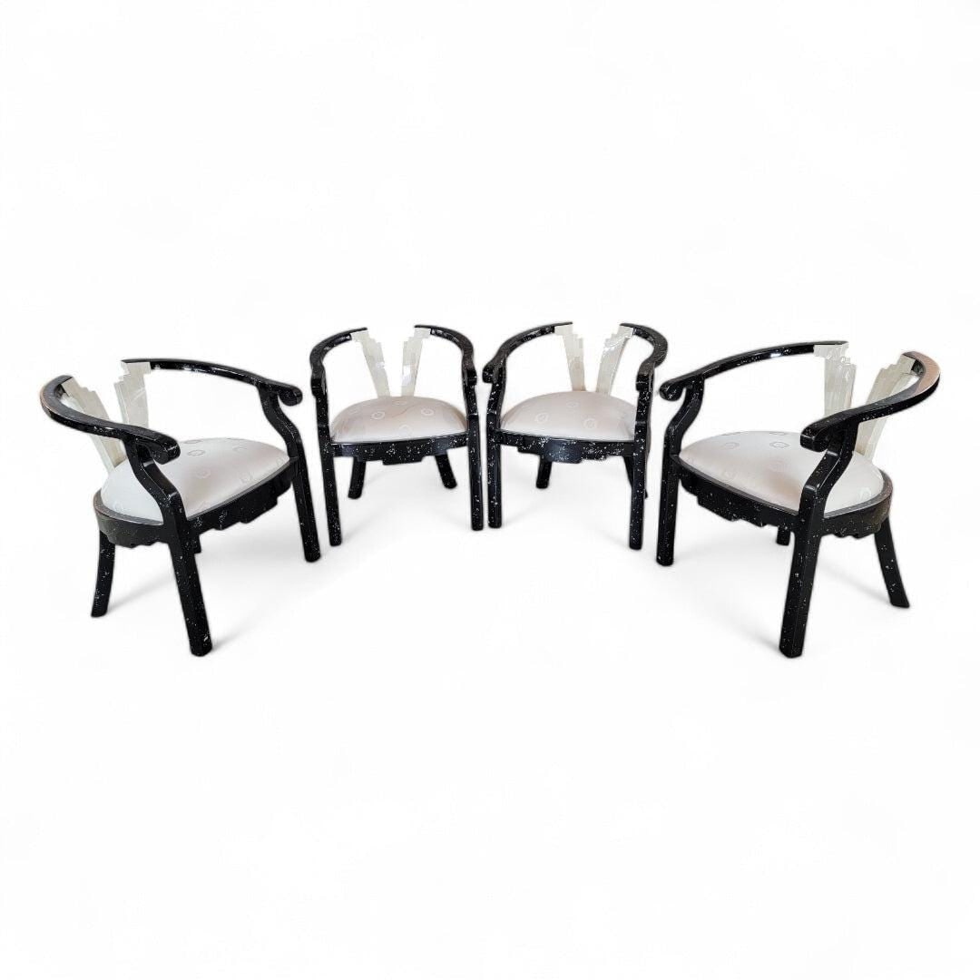 Postmodern Sculptural Tessellated Stone Dining Chairs - 6 - 4