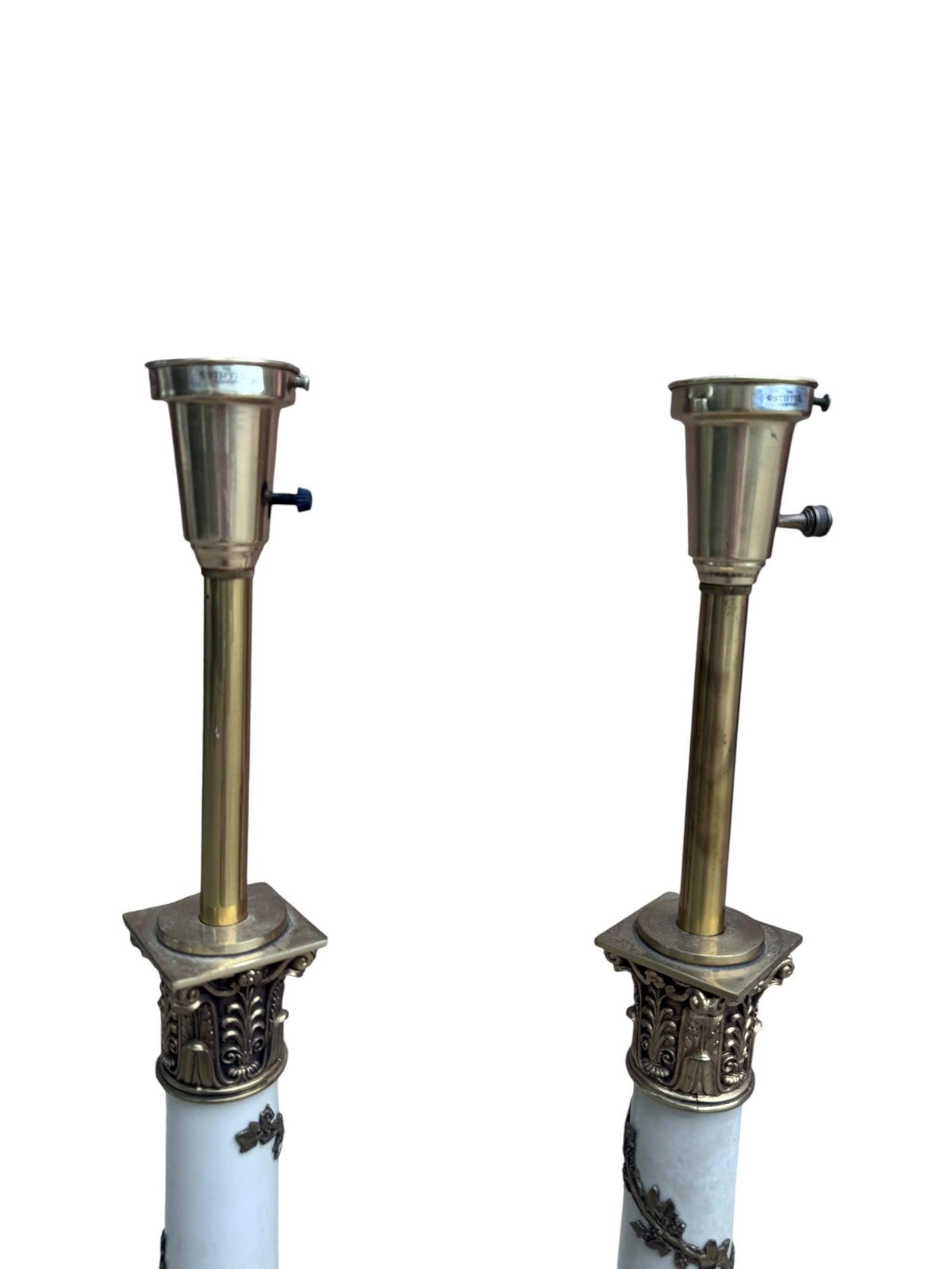 Vintage Neoclassical Style Stiffel Torchiere Table Lamps - Pair - 3