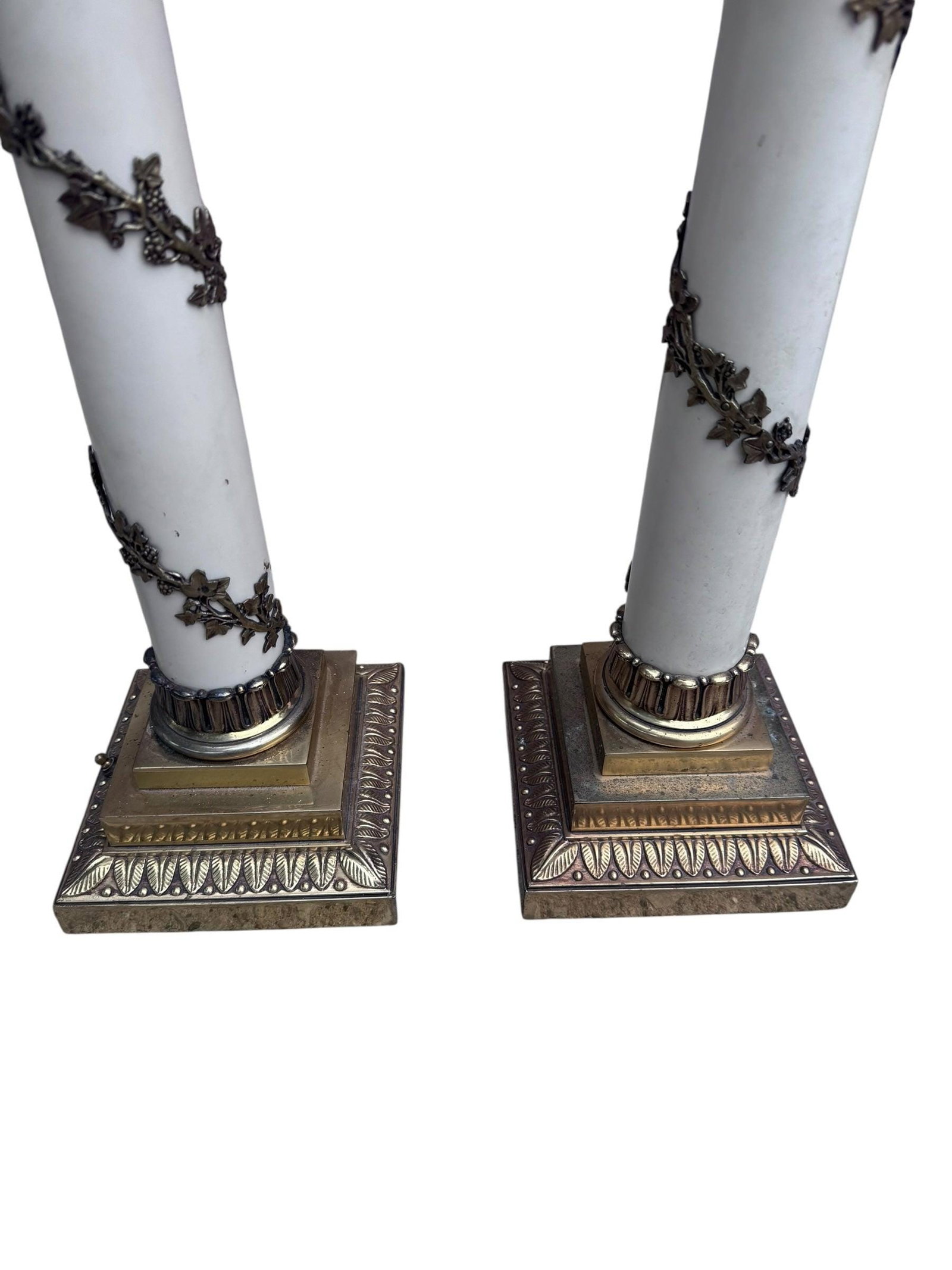 Vintage Neoclassical Style Stiffel Torchiere Table Lamps - Pair - 6