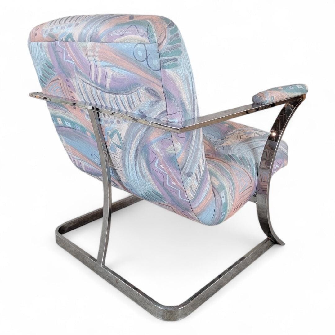 Postmodern Scoop Chair in Retro Fabric - 3