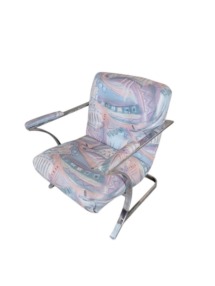 Postmodern Scoop Chair in Retro Fabric - 5