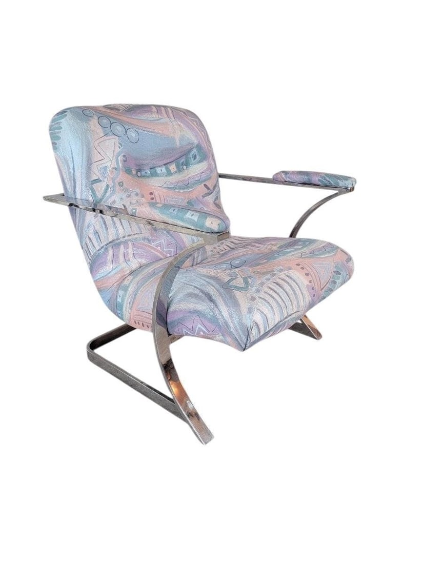 Postmodern Scoop Chair in Retro Fabric - 6