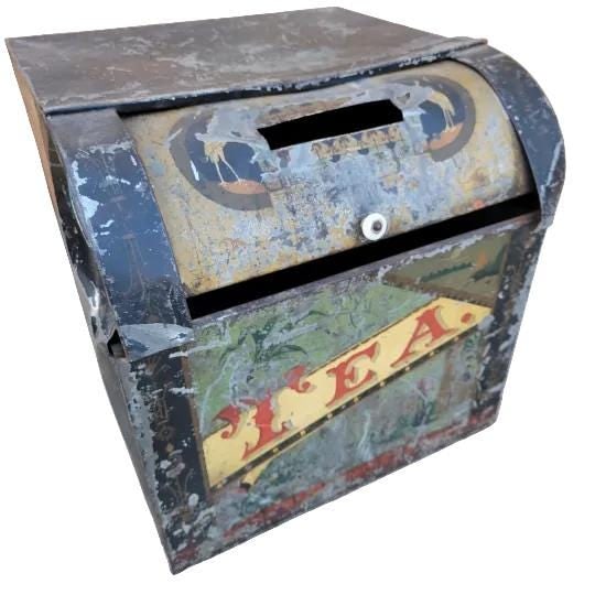 Antique Metal Large Tea Tin for General and County Stores - 3