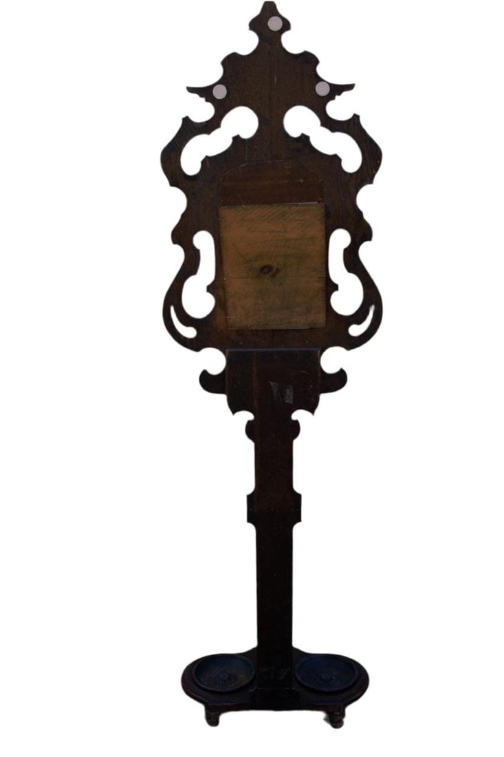 Antique Victorian Style Hall Tree with Mirror - 3