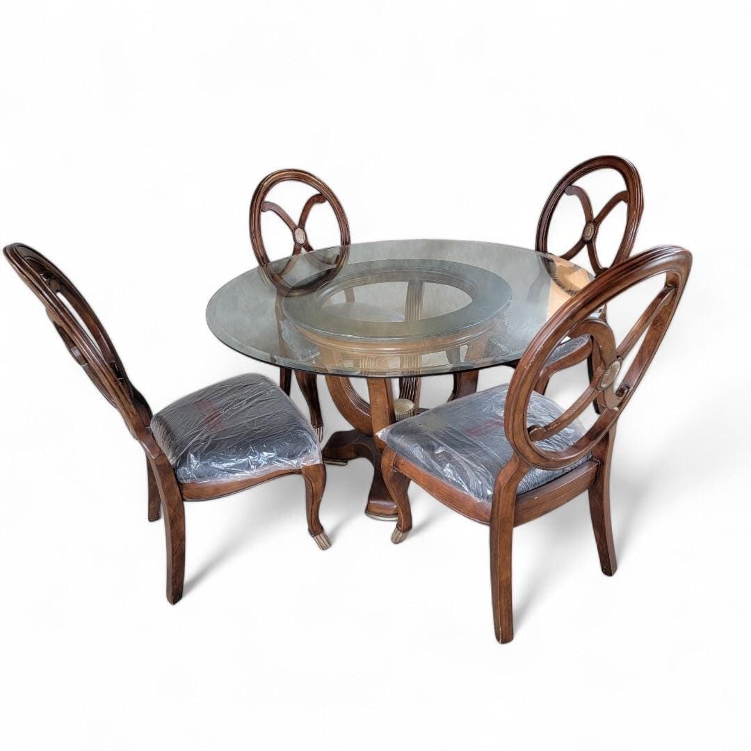 Vintage Contemporary Tessellated Stone Dining Table and Chairs - 2