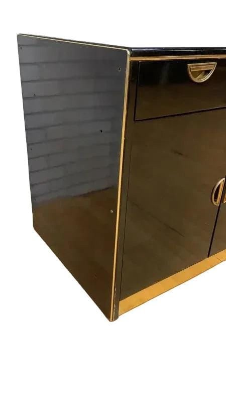 MCM Black Lacquer and Brass Credenza by John Widdicomb - 6