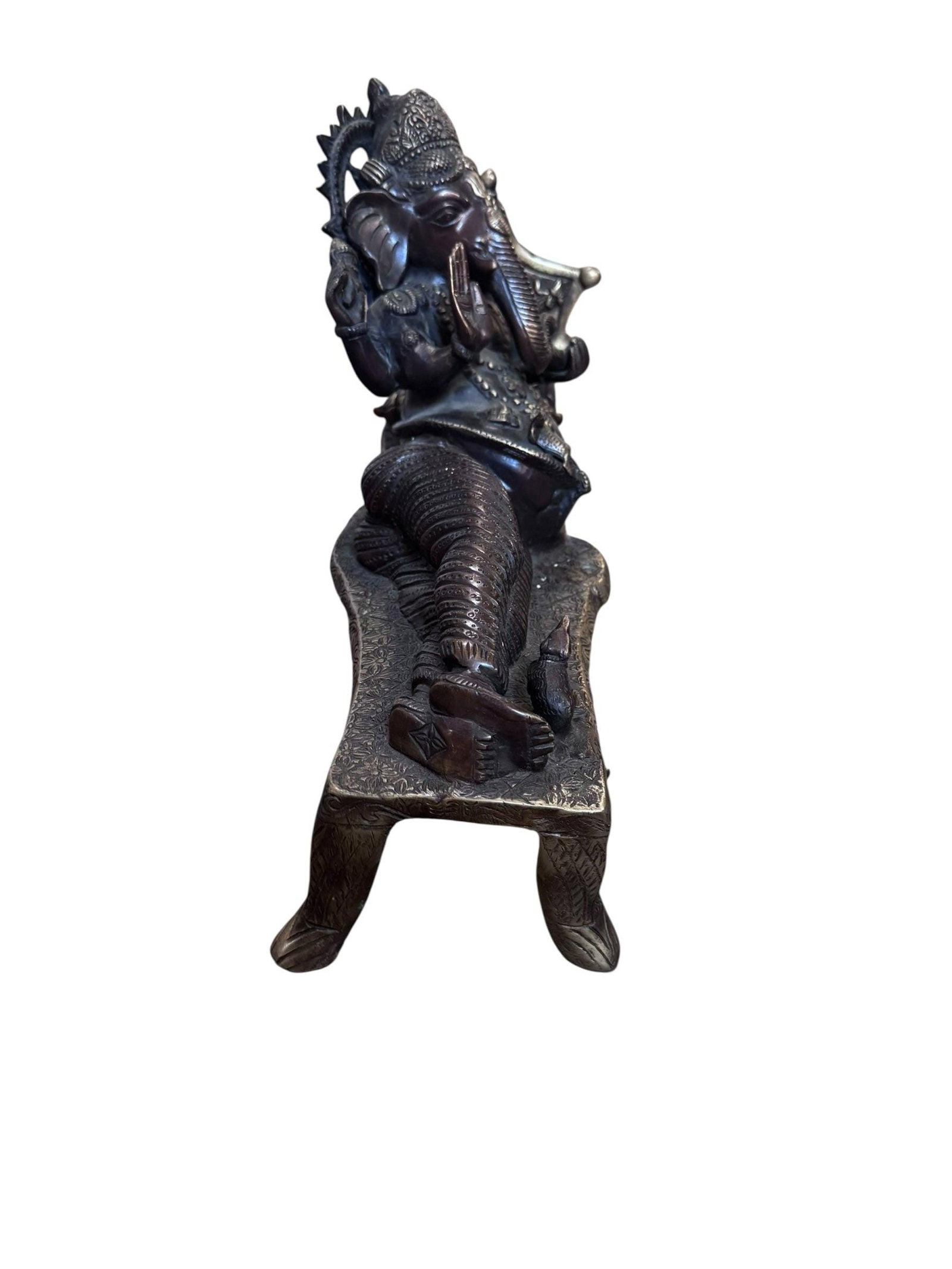 Vintage Hindu God Ganesha Statue Reclining - 5