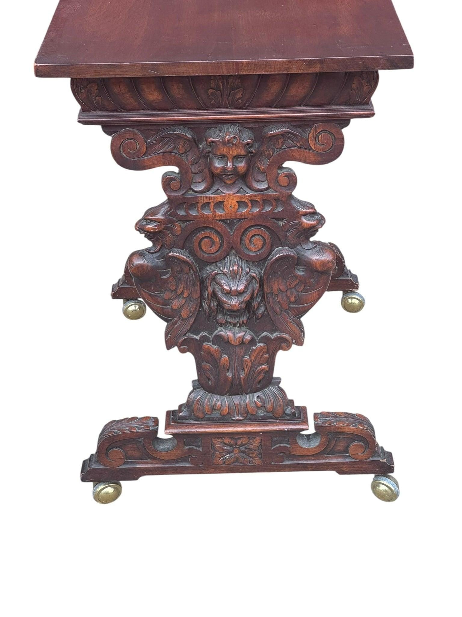 Antique Italian Renaissance Revival Style Console Table - 4