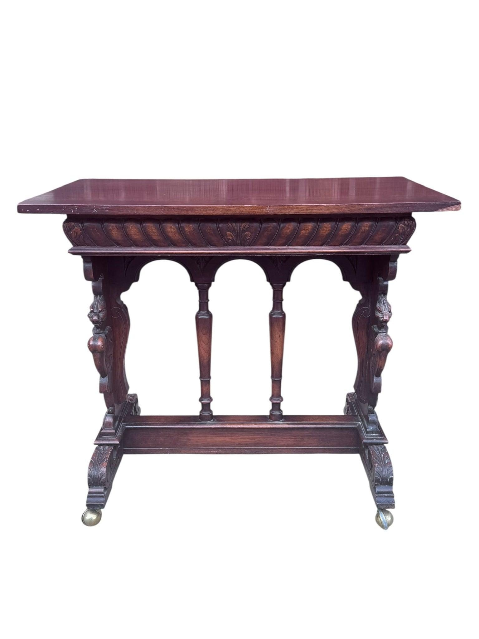 Antique Italian Renaissance Revival Style Console Table - 8