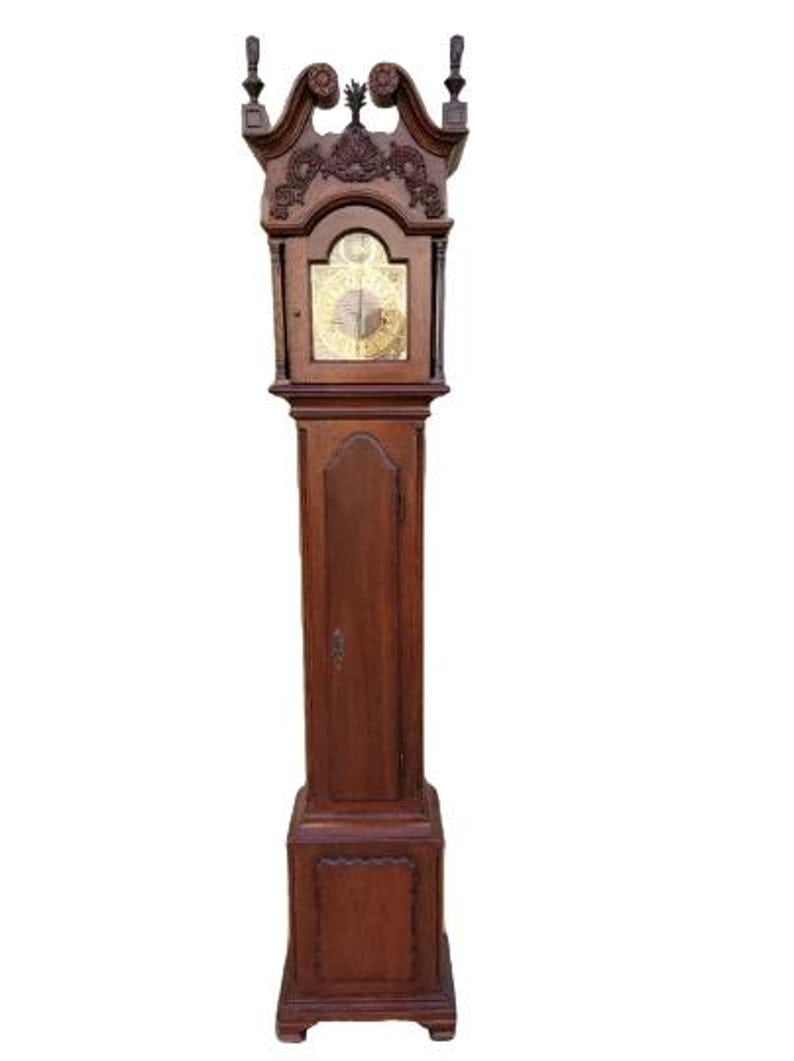 Vintage Grandmother Floor Case Clock by Banks, Coldstone Co. (1 of 8)