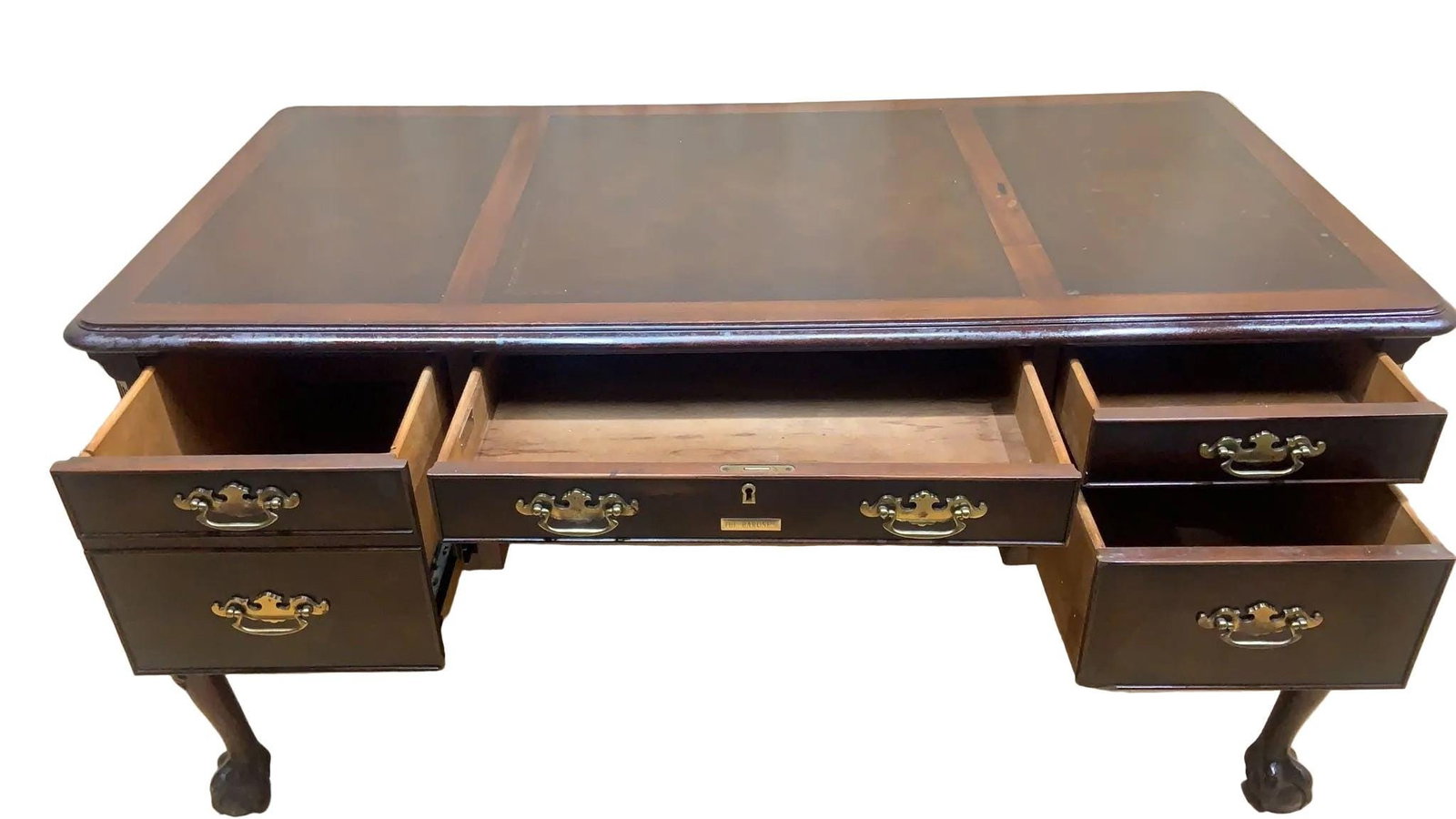 Vintage Chippendale Style Writing Desk by Heckman - 4