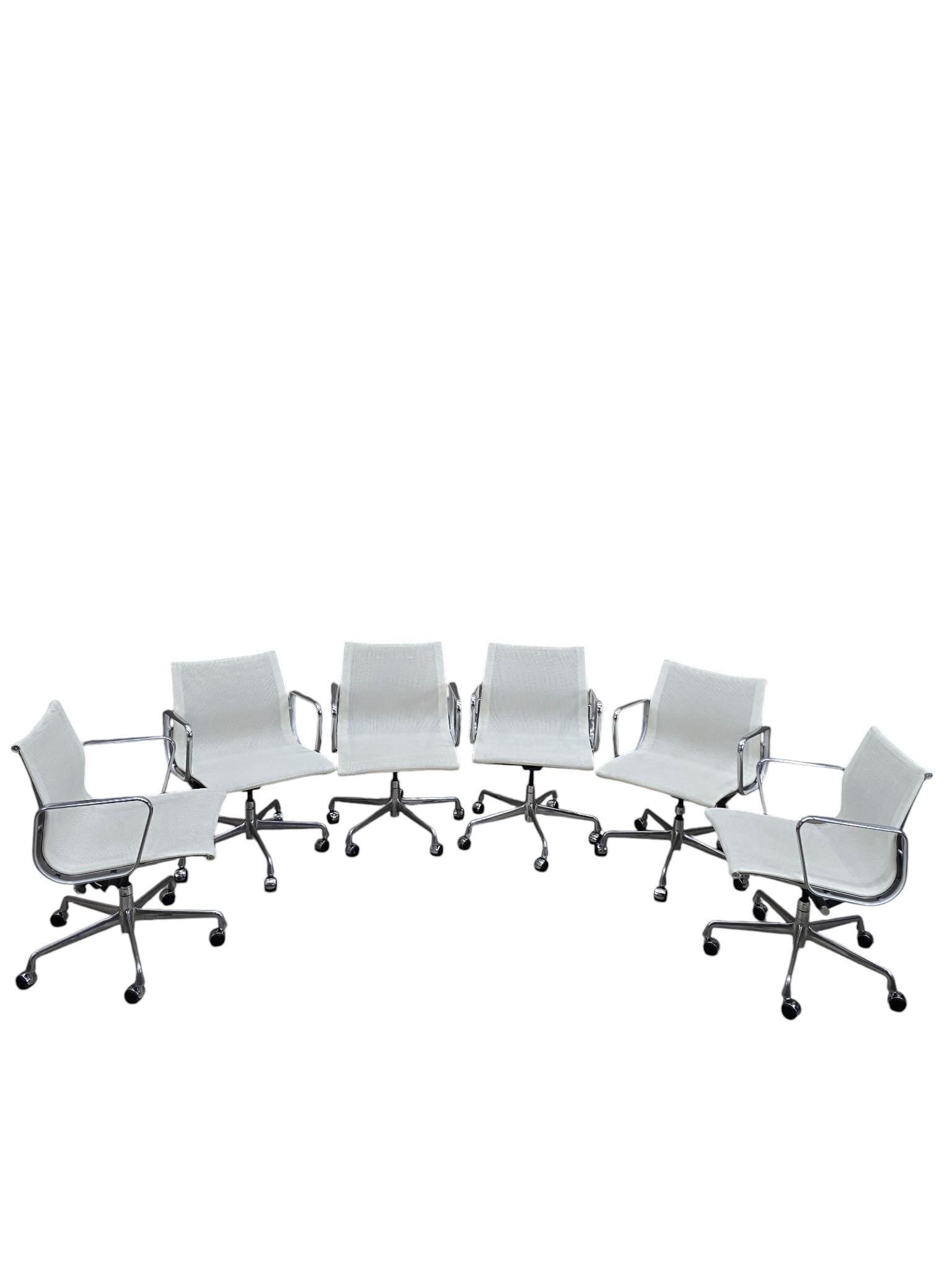 MCM Herman Miller Eames Low Back White Mesh Office Chairs - Set of 6 - 2