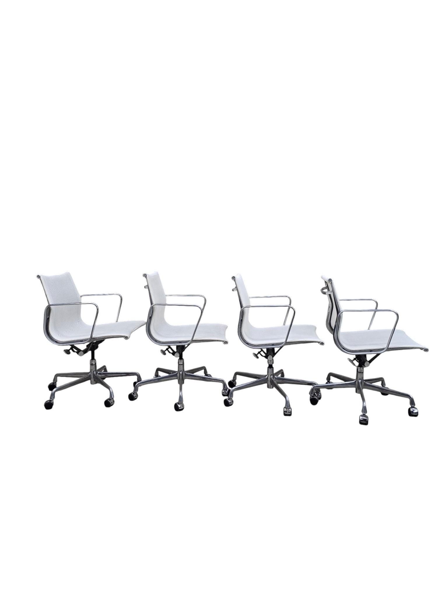 MCM Herman Miller Eames Low Back White Mesh Office Chairs - Set of 6 - 3