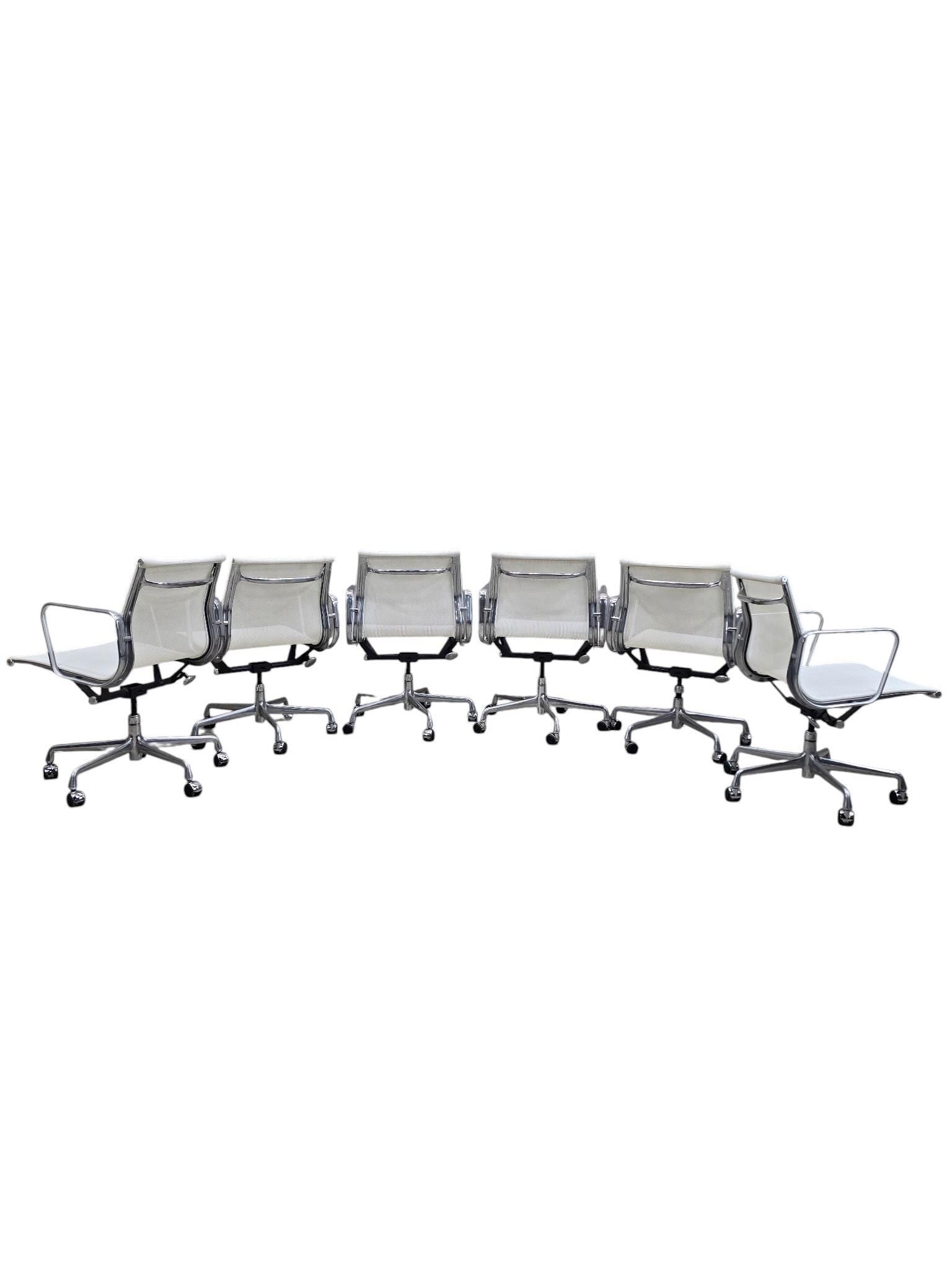 MCM Herman Miller Eames Low Back White Mesh Office Chairs - Set of 6 - 5