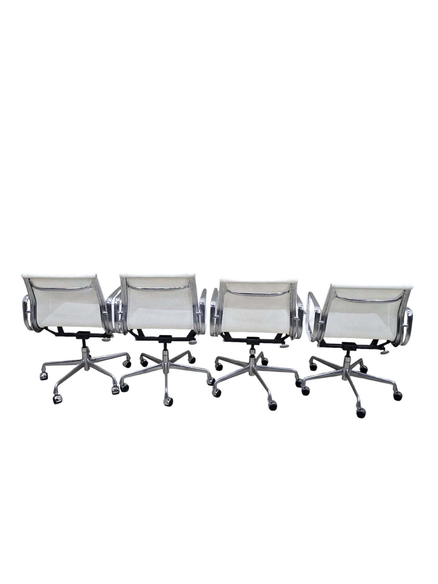MCM Herman Miller Eames Low Back White Mesh Office Chairs - Set of 6 - 6
