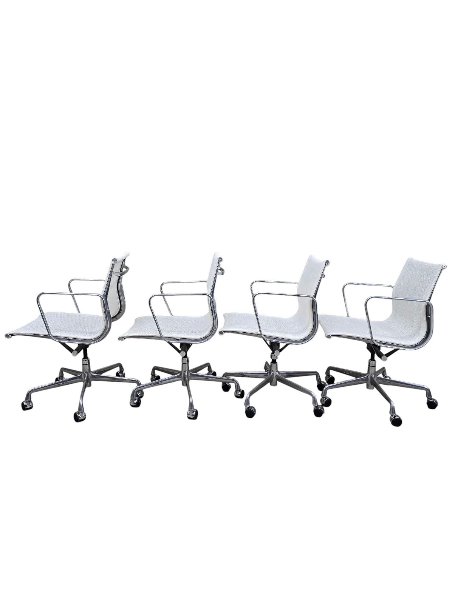 MCM Herman Miller Eames Low Back White Mesh Office Chairs - Set of 6 - 8