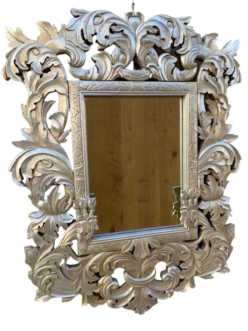Antique Italian Baroque Style Ornate Wall Mirror - 7