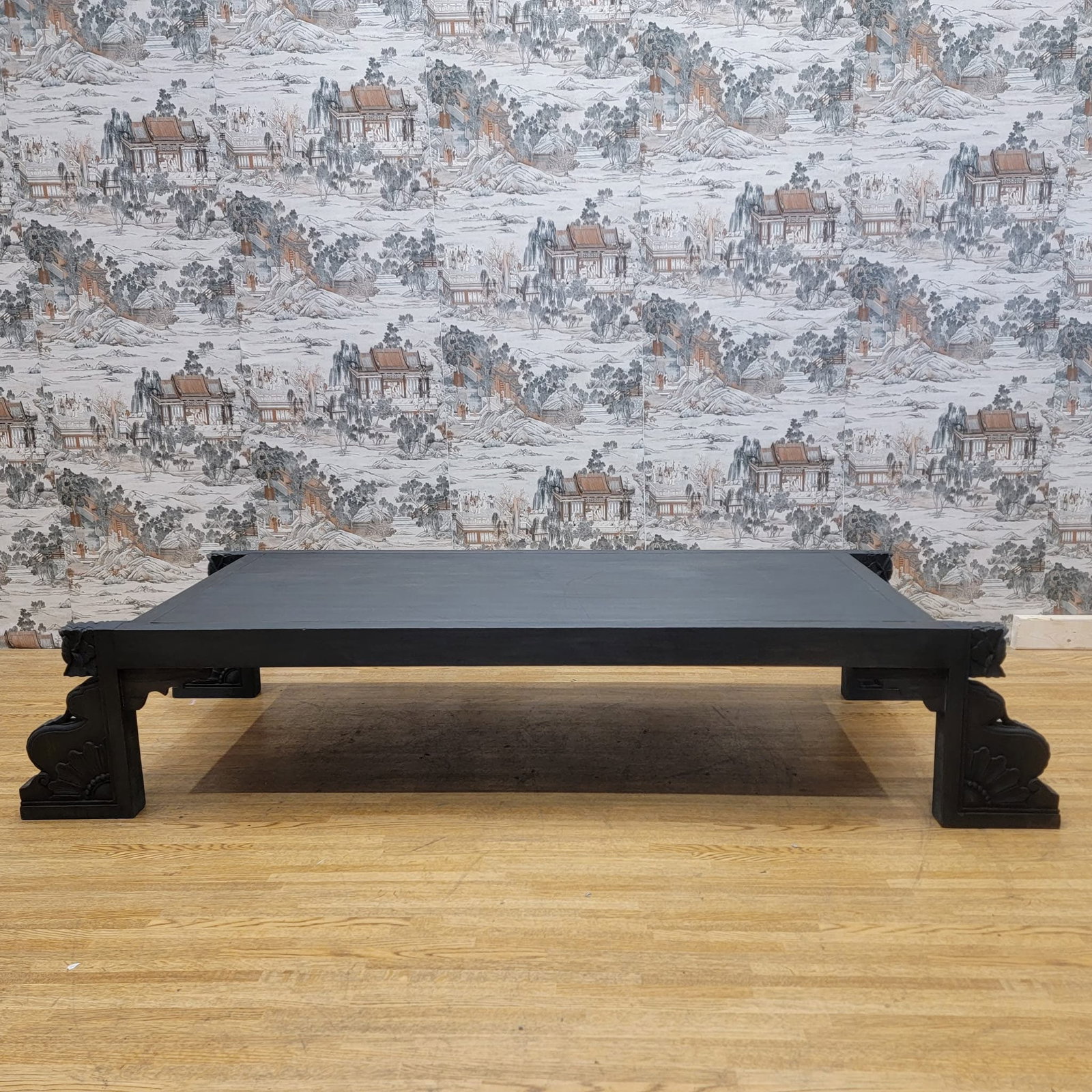 Vintage Chinese Carved Elm Coffee Table - 2