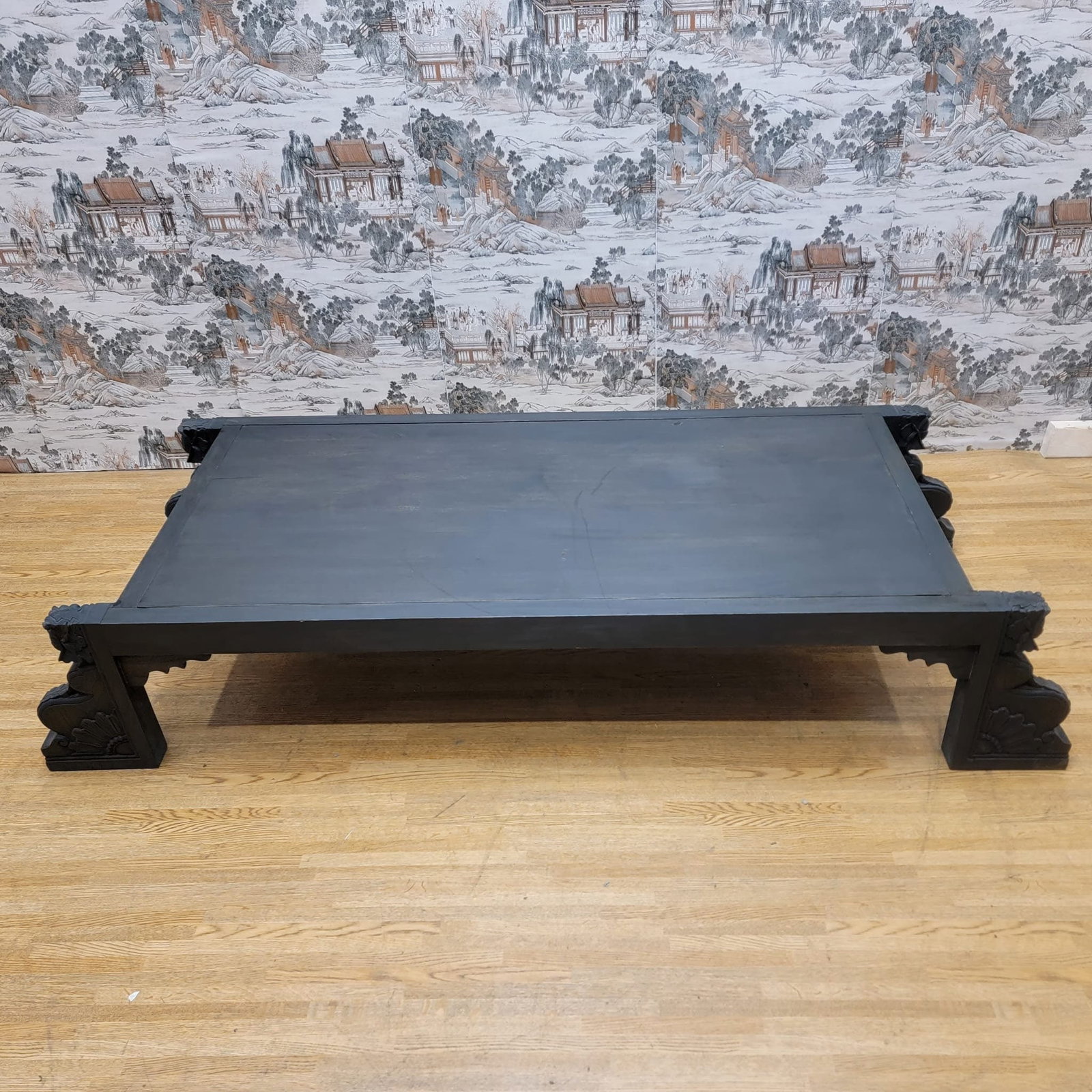 Vintage Chinese Carved Elm Coffee Table - 5