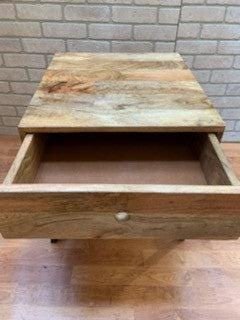 Industrial Rustic Teak and Steel Side and Coffee Table - Set of 2 - 7