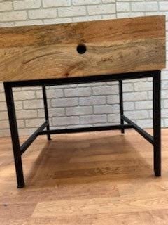 Industrial Rustic Teak and Steel Side and Coffee Table - Set of 2 - 8