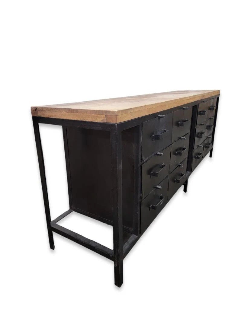 Vintage Industrial Forged Metal Sideboard - 3