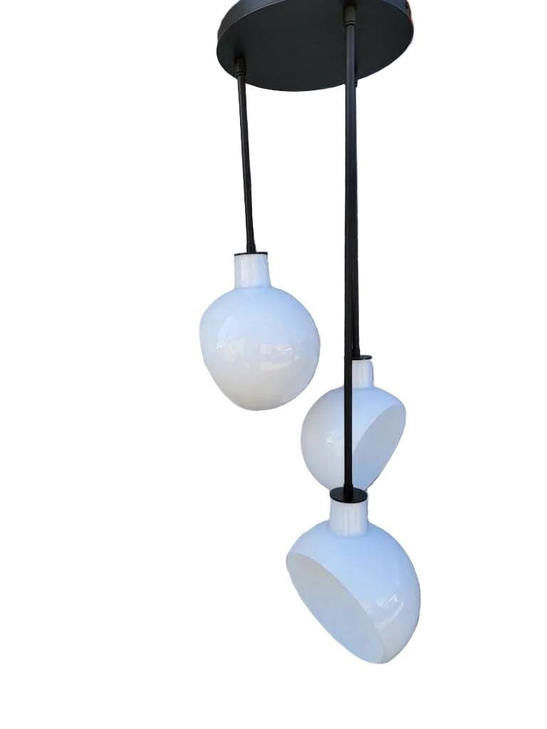 Edendale Angled Opal Hanging 3 Pendant Light - 4