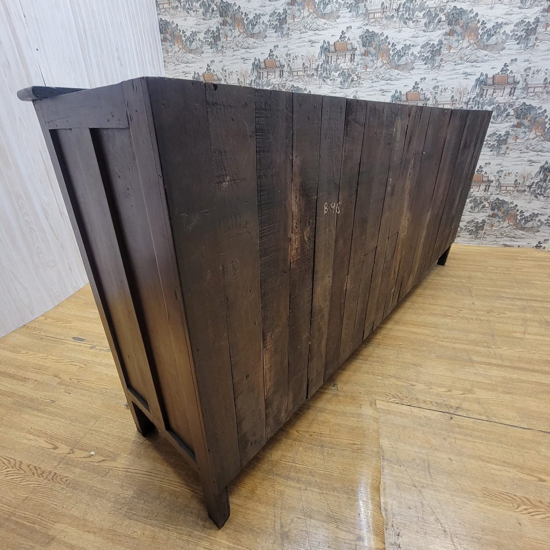 Vintage Teakwood Low Bookcase / Display Cabinet with Sliding Glass Doors - 3
