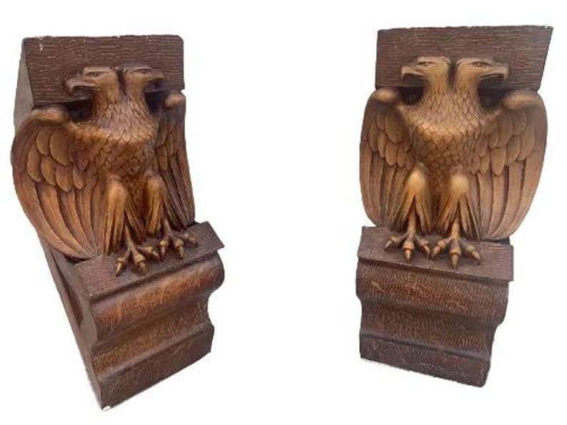 Antique Architectural Salvage Eagle Corbels - Pair (1 of 8)