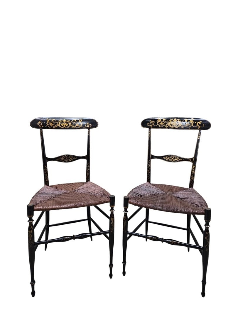 Antique Italian Side Chairs by Fratelli Levaggi and Giuseppe Gaetano Descalzi - Pair (1 of 8)
