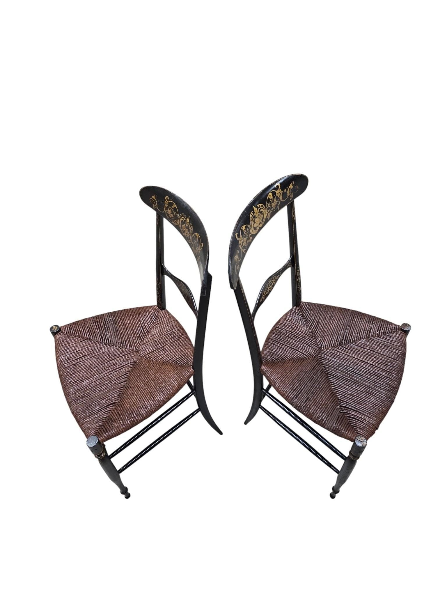 Antique Italian Side Chairs by Fratelli Levaggi and Giuseppe Gaetano Descalzi - Pair - 4