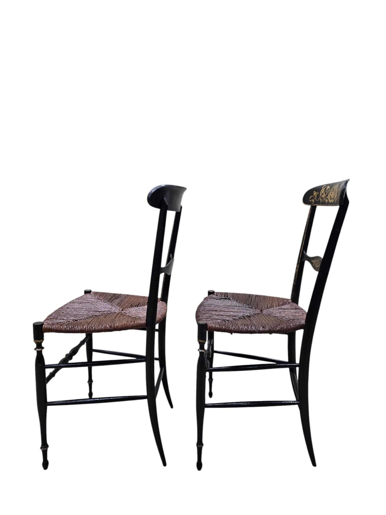 Antique Italian Side Chairs by Fratelli Levaggi and Giuseppe Gaetano Descalzi - Pair - 7