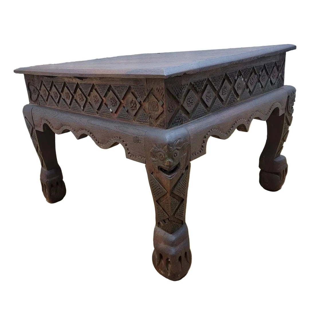 Antique East Indian Teak Side Table - 7