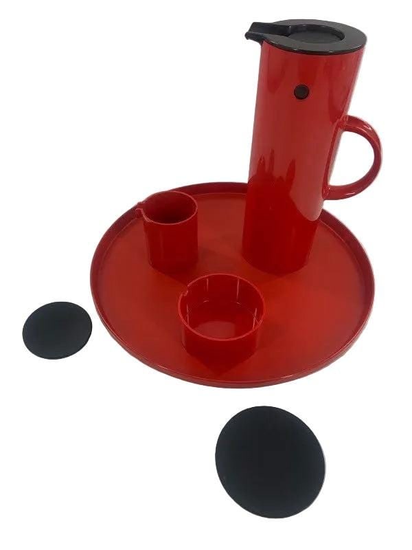 Space Age Danish Coffee Set with Tray by Erik Magnussen for Stelton - 3