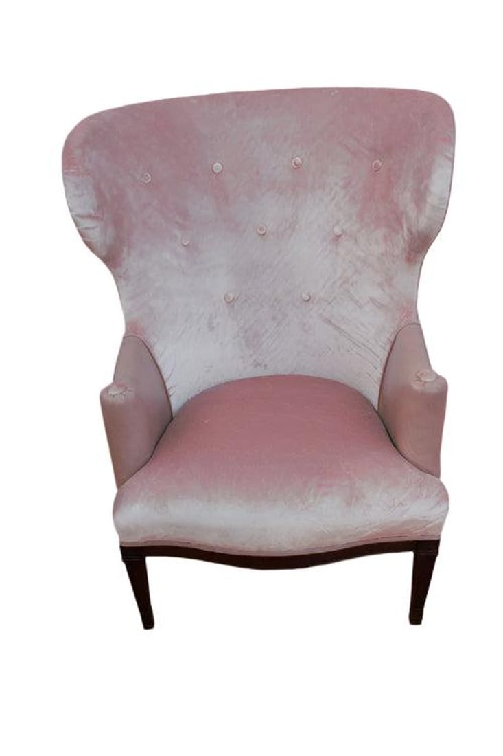 MCM Edward Wormley Style Wingback Lounge Chair Newly Reupholstered (1 of 8)