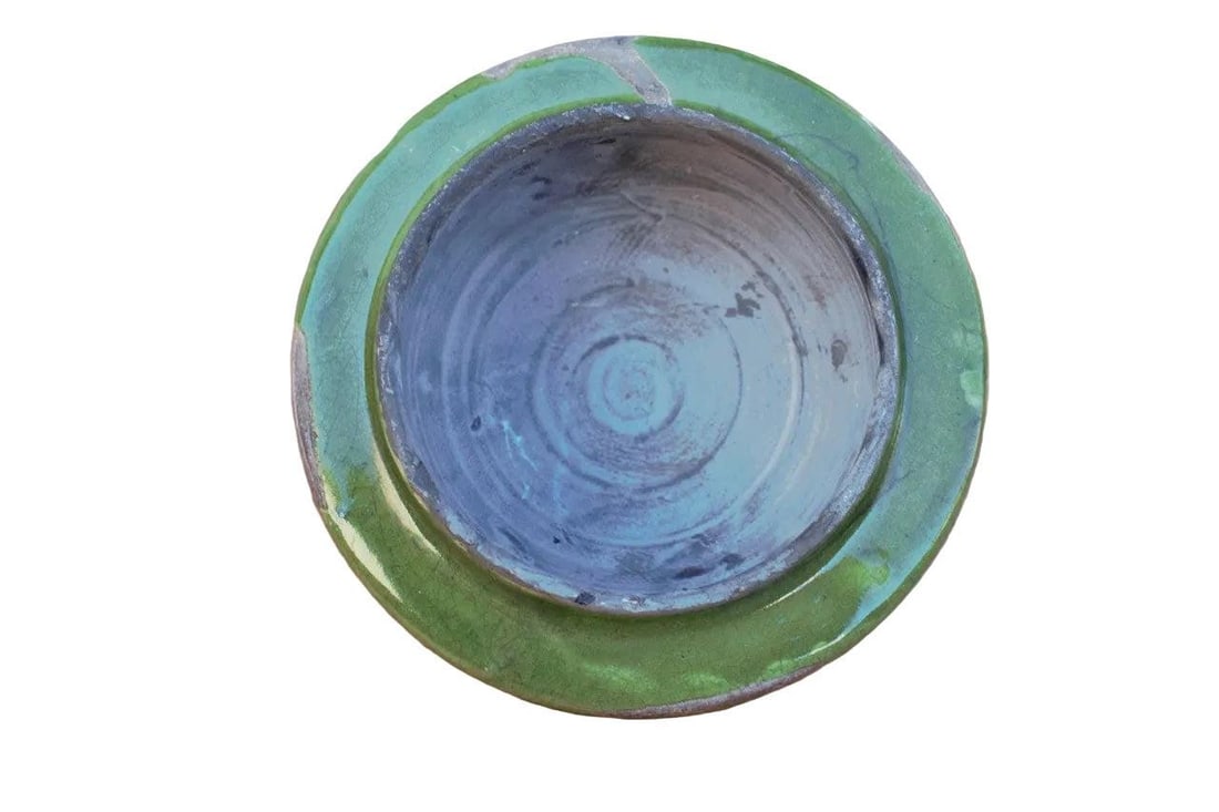 Vintage Ceramic Green Amphora Shaped Vase - 5