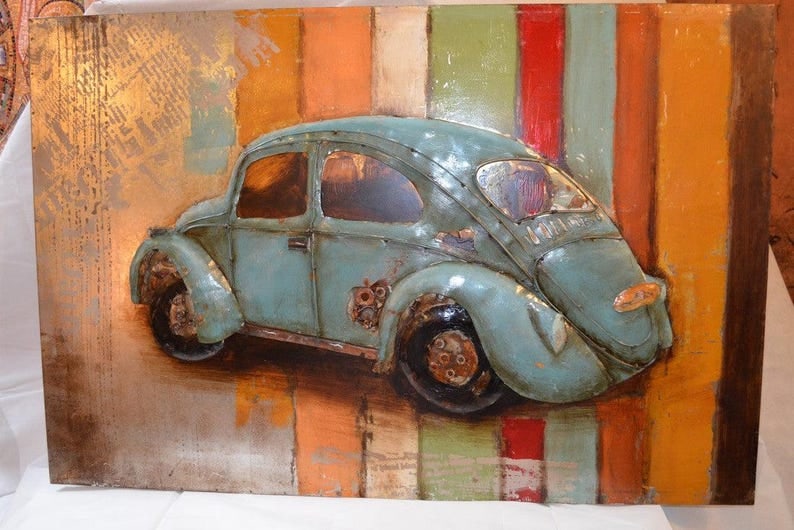 Industrial Handmade Metal 3D Beetle Love Wall Art (1 of 5)