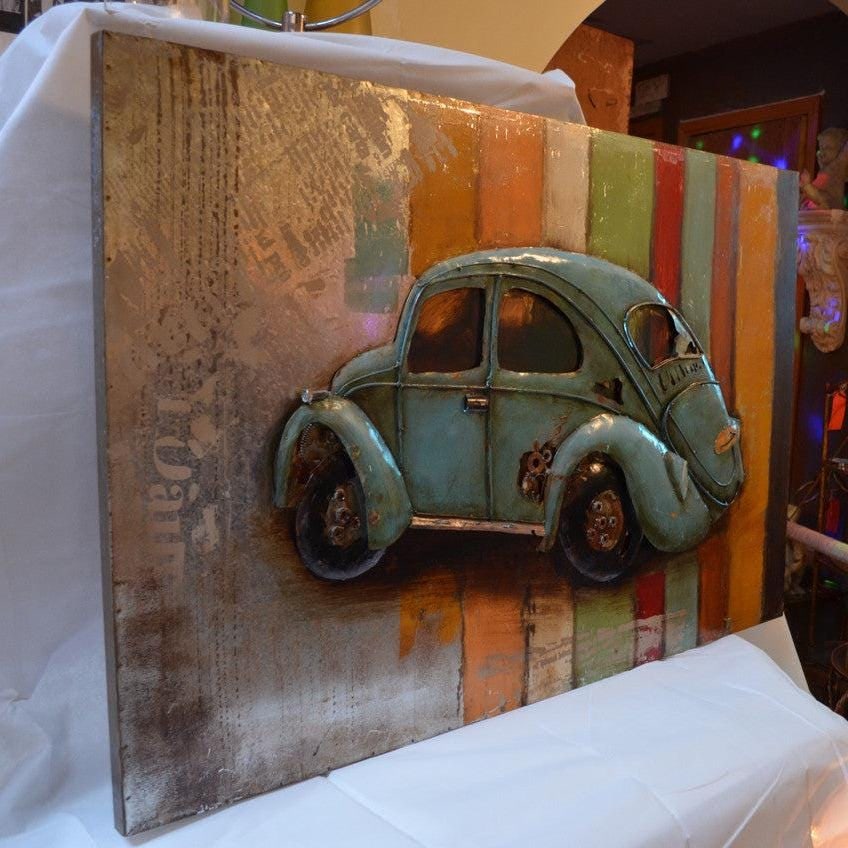 Industrial Handmade Metal 3D Beetle Love Wall Art - 4