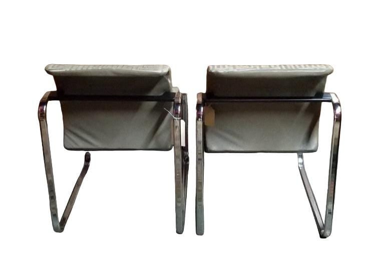 MCM Chrome Tubular Chairs by Peter Protzman Newly Reupholstered - Pair - 5