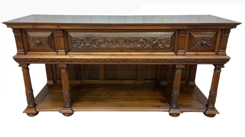 Antique French Renaissance Revival Style Carved Sideboard (1 of 6)