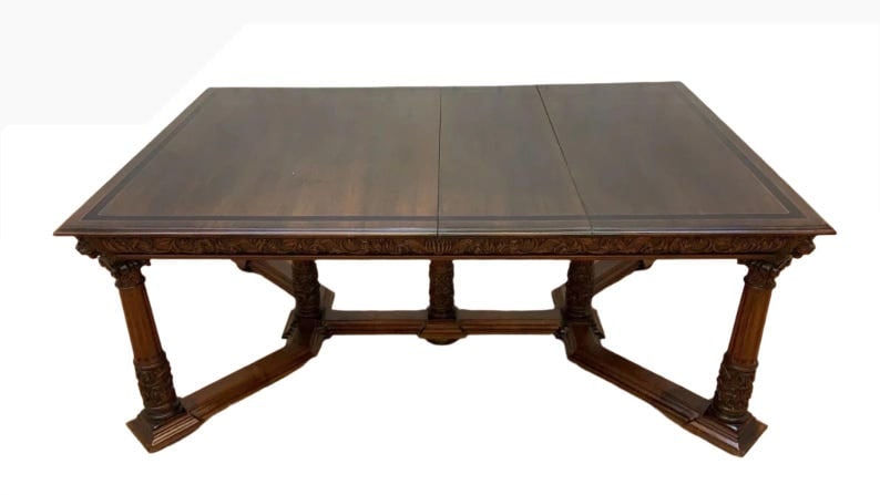 Antique Revival Style Carved Extending Dining Table (1 of 8)