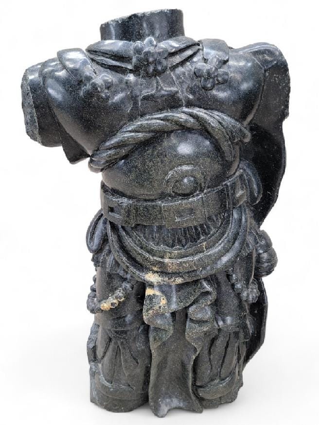 Antique Monumental Black Marble Roman Emperor Bust - Set of 2 - 3