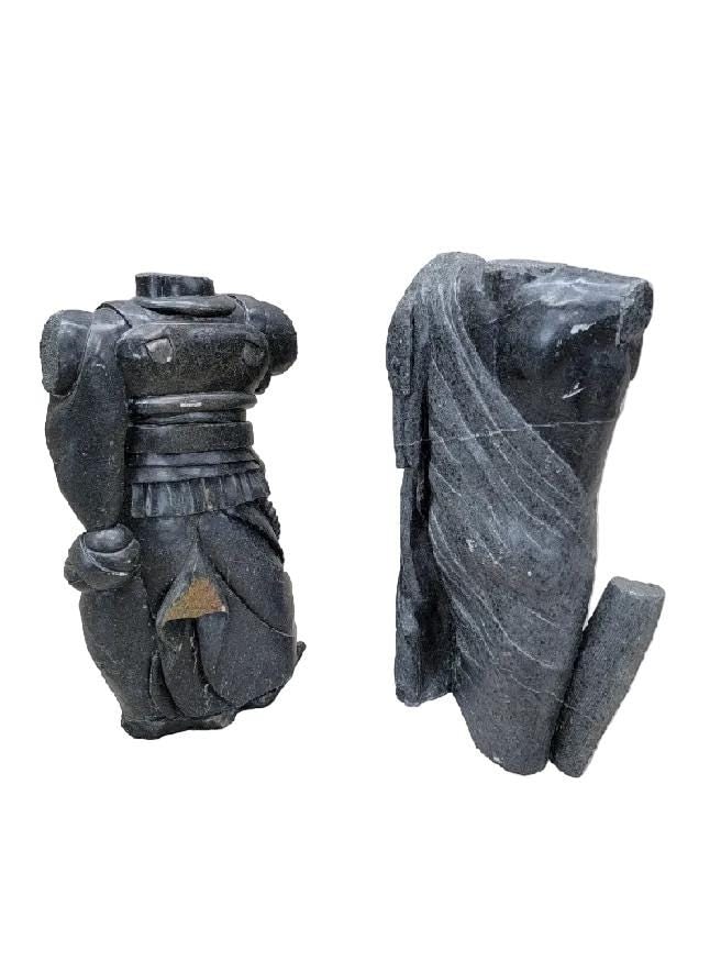 Antique Monumental Black Marble Roman Emperor Bust - Set of 2 - 5