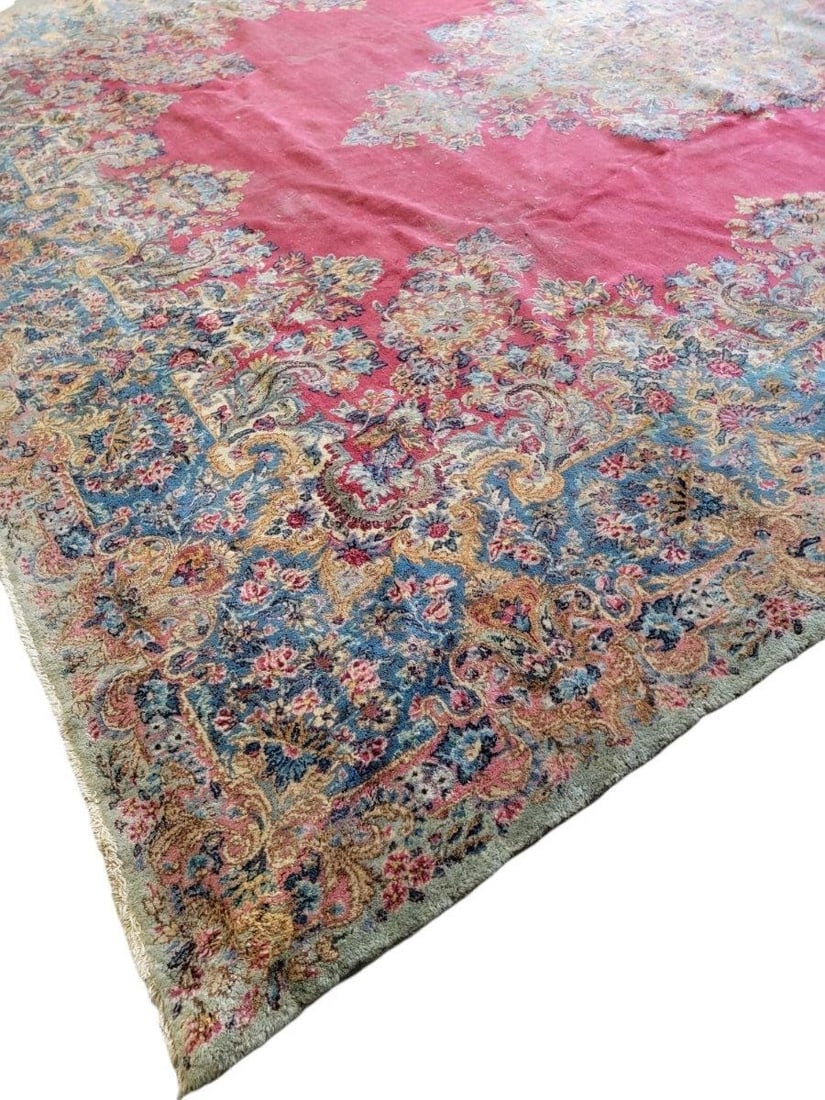 Antique Hand Woven Persian Kerman Rug - 4