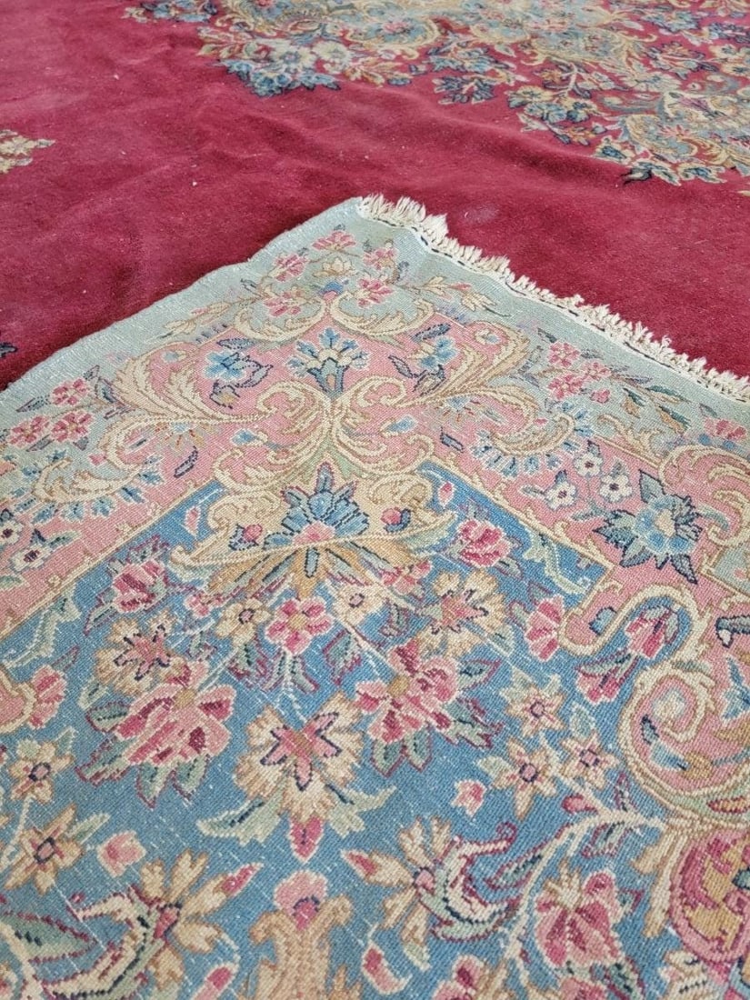 Antique Hand Woven Persian Kerman Rug - 5