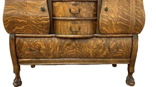 Antique Empire Quarter Sawn Buffet Cabinet - 4