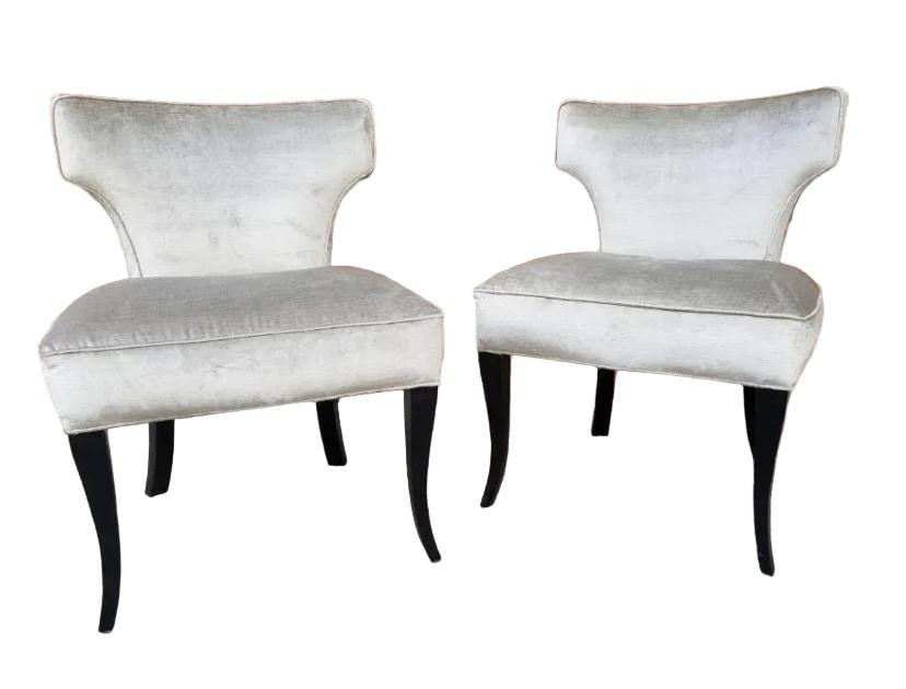 MCM T Back Side Chairs Newly Reupholstered - Pair - 6