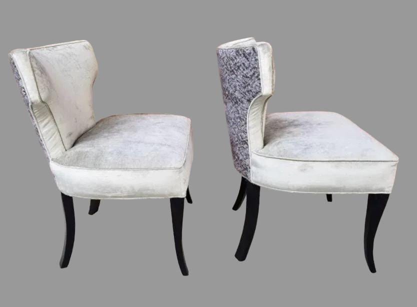 MCM T Back Side Chairs Newly Reupholstered - Pair - 8